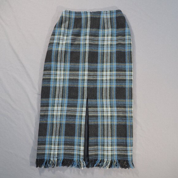 Vintage J London Blue Plaid Maxi Skirt - Picture 2 of 11